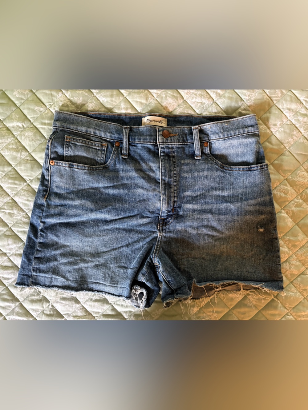 Madewell Distressed High-Rise Denim Shorts